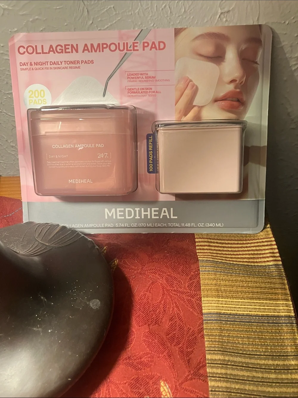 Collagen Ampoule Pad Toner Pads - Pink